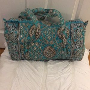 Vera Bradley SMALL blue and brown paisley duffle